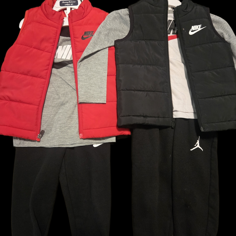 Nike Kids' Red and Black Vest Outfit Set